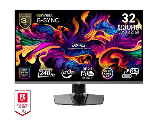 MSI Mpg 322Urx Qd-Oled Computer Monitor 80 Cm (31.5") 3840 X 2160 Pixels 4K Ultra Hd Black