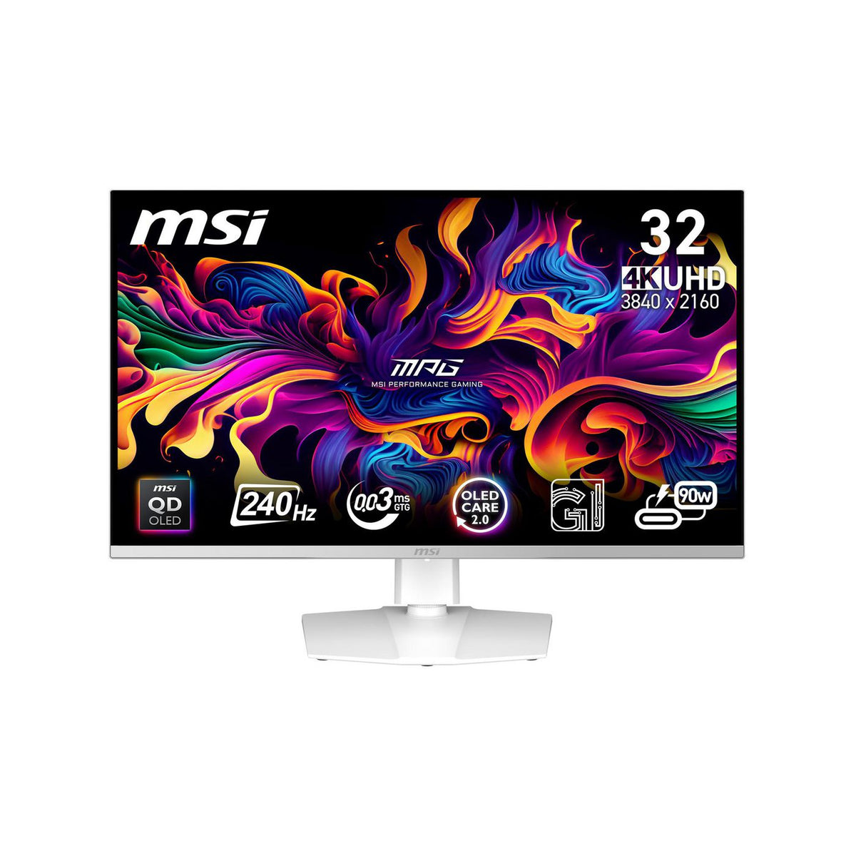 MSI Mpg 321Urxw Qd-Oled Computer Monitor 80 Cm (31.5") 3840 X 2160 Pixels 4K Ultra Hd White