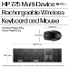 HP 720 Multi-Device Rechargeable Wireless Keyboard and Mouse Combo
