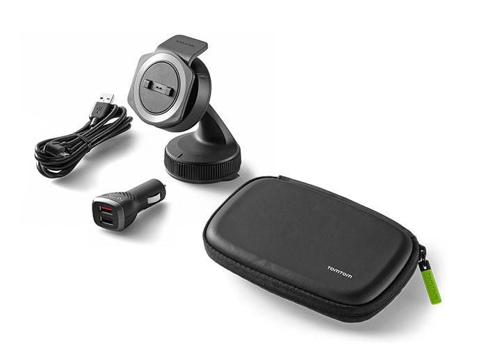 TomTom Rider 40/400 Car Mount USB Car Mounting Kit & Protective Carry Case Bundle, 10.9 cm (4.3"), Cover, Black, TomTom, Rider 400, 410,
