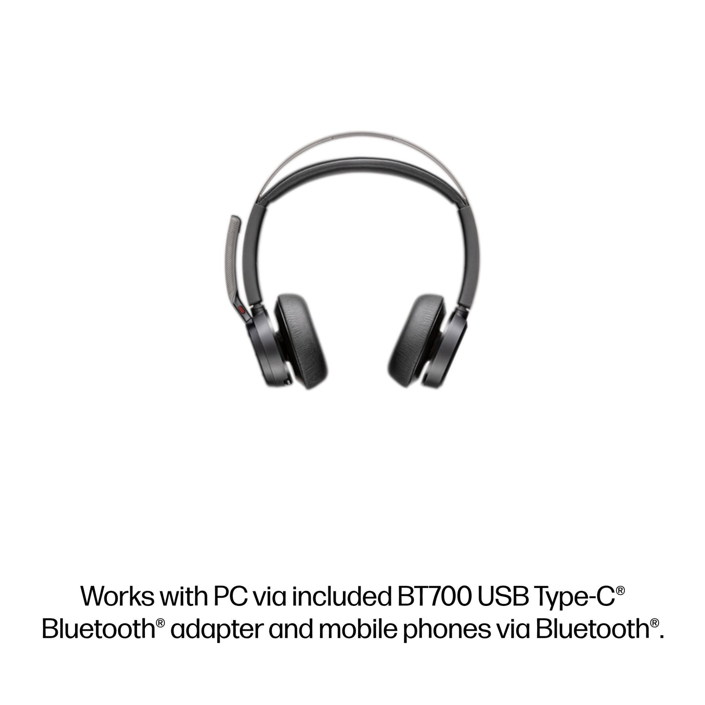 HP Poly Voyager Focus 2 Microsoft Teams Certified USB-C-C Headset +USB-C/A Adapter +Charging Stand