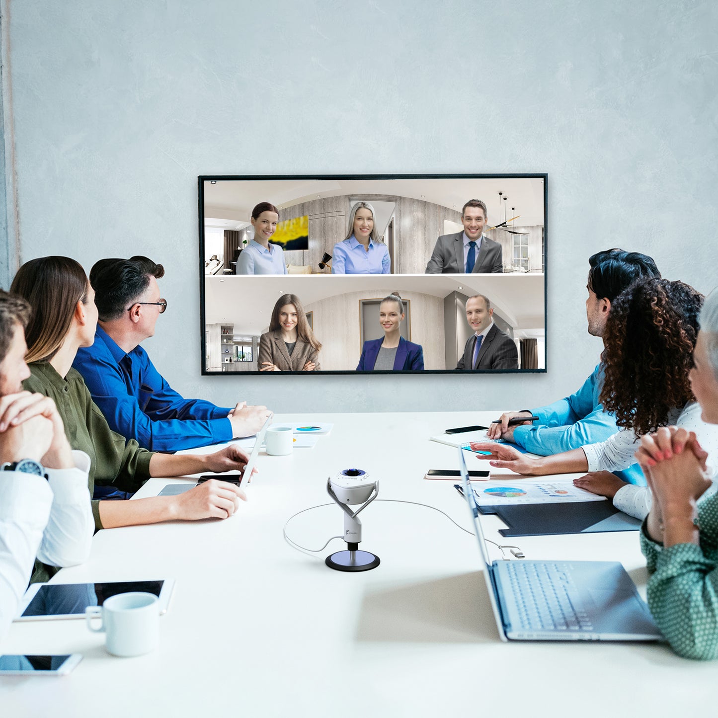 j5create JVU368 360° AI-Powered Webcam with Speakerphone