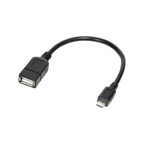 LogiLink USB 2.0 adapter, Micro-USB/M to USB-A/F, OTG, black, 0.2 m AA0035, 0.2 m, Micro-USB B, USB A, 2.0, Male/Female, Black