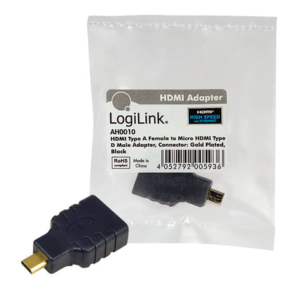 LogiLink AH0010 video cable adapter HDMI Type A (Standard) HDMI Type D (Micro) Black