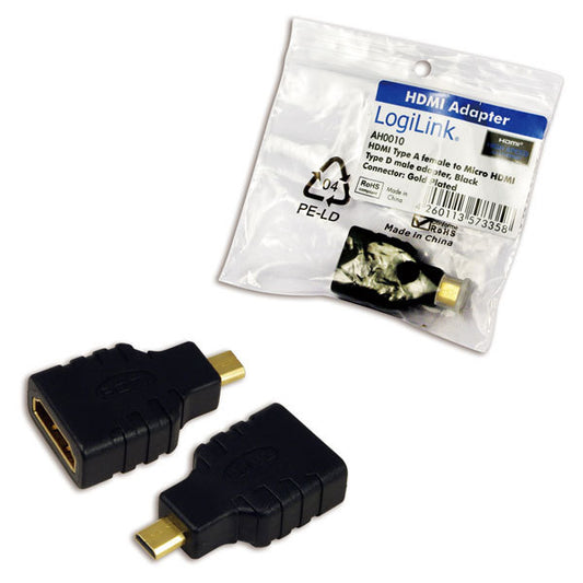 LogiLink AH0010 video cable adapter HDMI Type A (Standard) HDMI Type D (Micro) Black