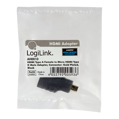 LogiLink AH0010 video cable adapter HDMI Type A (Standard) HDMI Type D (Micro) Black