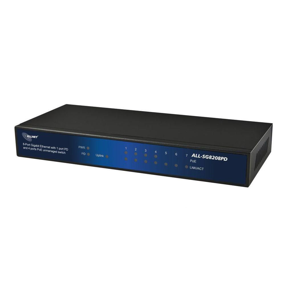 ALLNET Network Switch Unmanaged Gigabit Ethernet (10/100/1000) Power Over Ethernet (Poe) Black