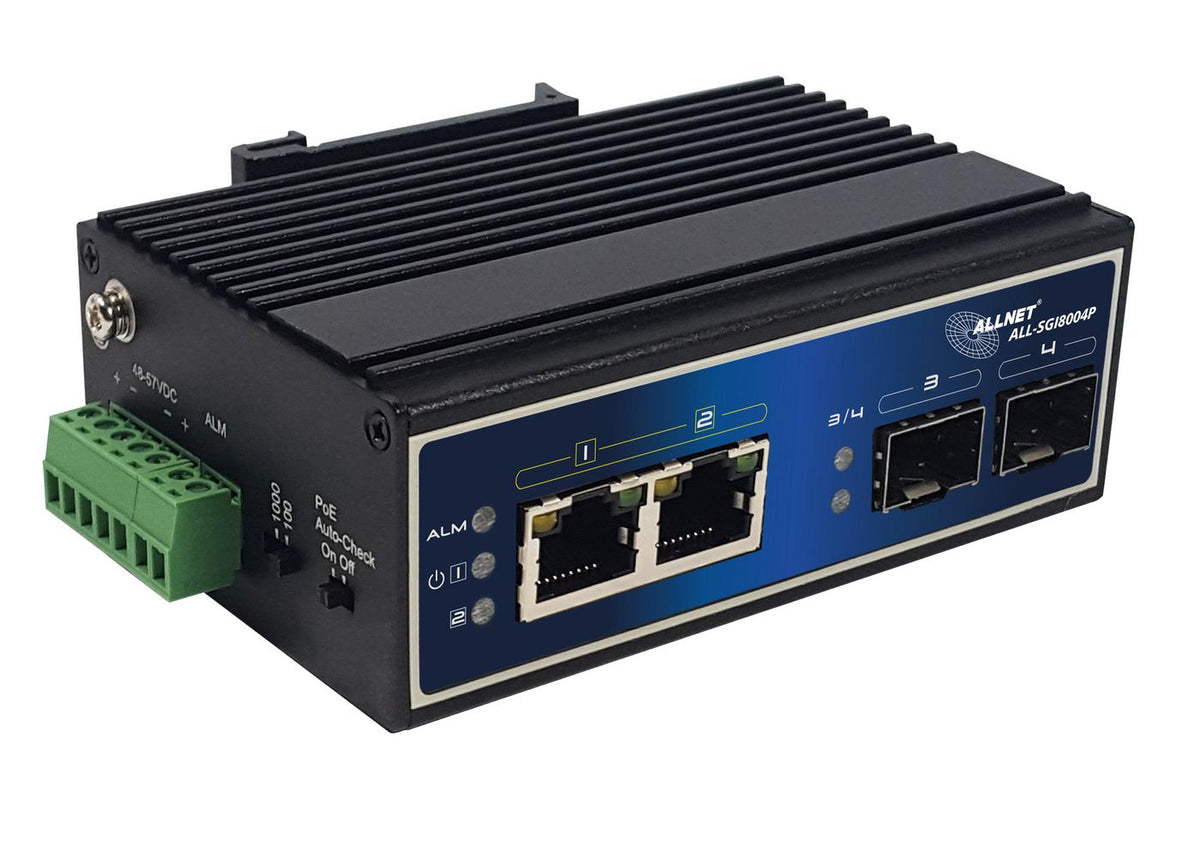 ALLNET Network Switch Unmanaged Gigabit Ethernet (10/100/1000) Power Over Ethernet (Poe) Black