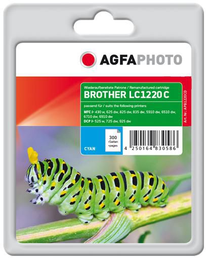 AgfaPhoto Ink Cyan rpl LC1220C, 7ml APB1220CD, Cyan, Brother, LC-1220, 1 pc(s), 7 ml, 300 pages