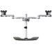 StarTech.com Dual Monitor Stand - Ergonomic Desktop Monitor Stand for up to 32" (17.6lb/8kg) VESA Displays - Free-Standing Articulating Universal Computer Monitor Mount - Adjustable Height - Silver