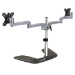 StarTech.com Dual Monitor Stand - Ergonomic Desktop Monitor Stand for up to 32" (17.6lb/8kg) VESA Displays - Free-Standing Articulating Universal Computer Monitor Mount - Adjustable Height - Silver