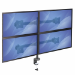 StarTech.com Desk Mount Quad Monitor Arm - Ergonomic VESA 4 Monitor Mount 2x2 up to 27" (17.6lb/8kg) - Articulating & Height Adjustable Pole Mount - Tilt/Swivel/Rotate LCD/LED Screen - Desk Clamp/Grommet