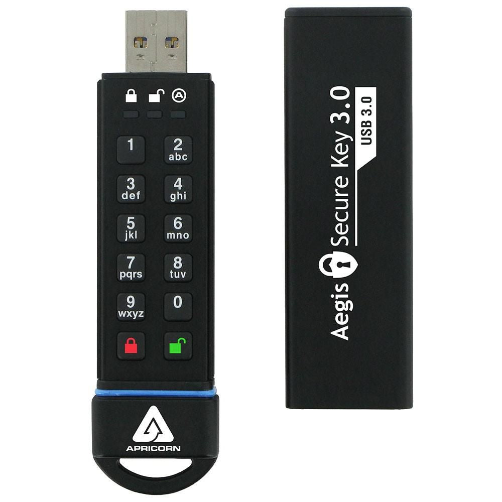 Apricorn Aegis Secure Key USB3 240GB **New Retail** USB 3.0 Flash Drive 256Bit XTS Hardware Encryption