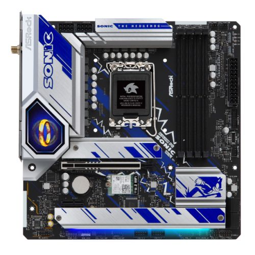 Asrock B760M PG SONIC WIFI, Intel B760, 1700, Micro ATX, 4 DDR5, HDMI, DP, eDP, Wi-Fi 6E, 2.5G LAN, PCIe5, 3x M.2, RGB, Animated Sonic Ring