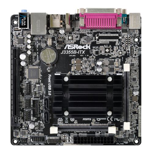 Asrock J3355B-ITX, Integrated Intel Dual-Core J3355, Mini ITX, DDR3 SODIMM, VGA, HDMI, Serial & Parallel Port