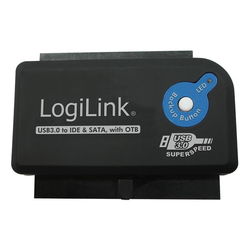 LogiLink USB Adapter, USB 3.0 AM to IDE & SATA, with OTB AU0028A, USB 3.0, IDE / SATA, Black