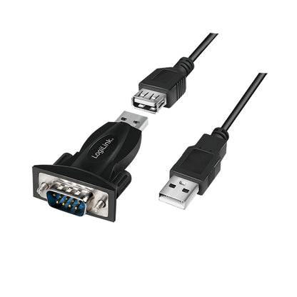 LogiLink AU0034 cable gender changer USB RS232 Black
