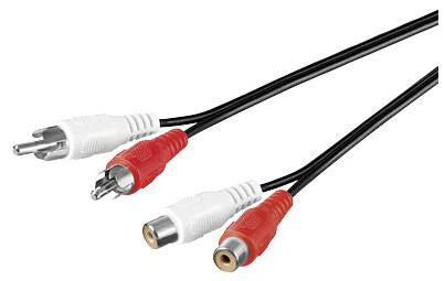 MicroConnect Stereo Ext. Cable, 10 meter Stereo Extension cable 2 x RCA male to 2 x RCA female