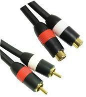 MicroConnect Stereo Ext. Cable, 2.5 meter Stereo Extension cable 2 x RCA male to 2 x RCA female
