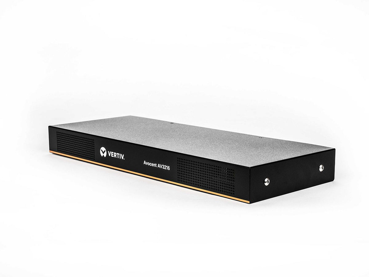Vertiv 2x16 CAT5 digital KVM switch Avocent AV 3216 KVM switch Rack mounting Black, 1680 x 1050 pixels, Ethernet LAN, Rack mounting, 1U, 18 W,