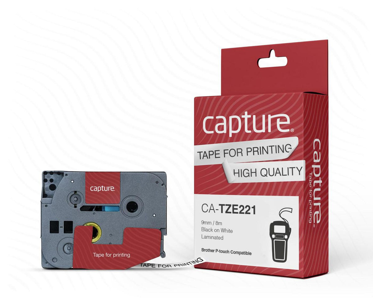 Capture CA-TZE221 label-making tape Black on white