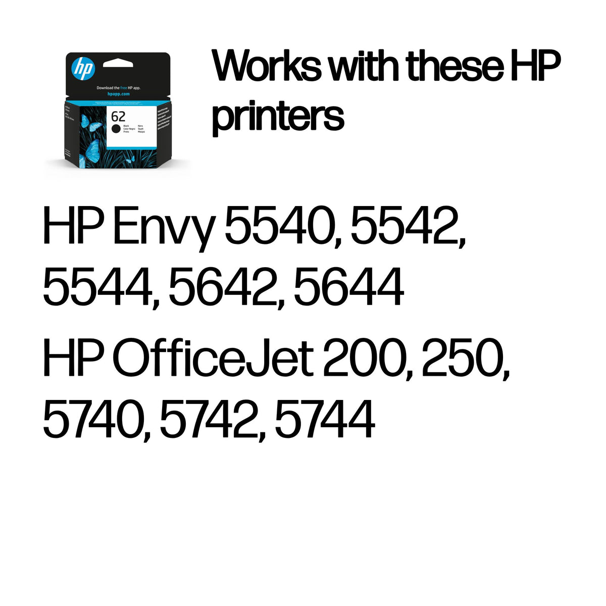 HP C2P04AE/62 Printhead cartridge black, 200 pages ISO/IEC 24711 for HP Envy 5640/OJ 250 mobile