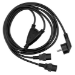 Microconnect PE011330 power cable Black 3 m Power plug type E+F 2 x C13 coupler