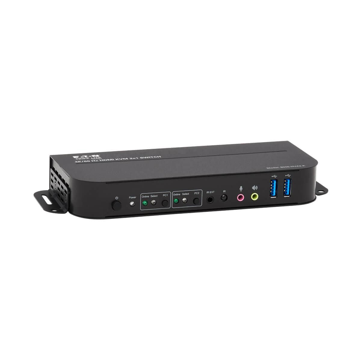 Tripp Lite 2-Port Hdmi/Usb Kvm Switch - 4K 60 Hz, Hdr, Hdcp 2.2, Ir, Usb Sharing, Usb 3.0 Cables