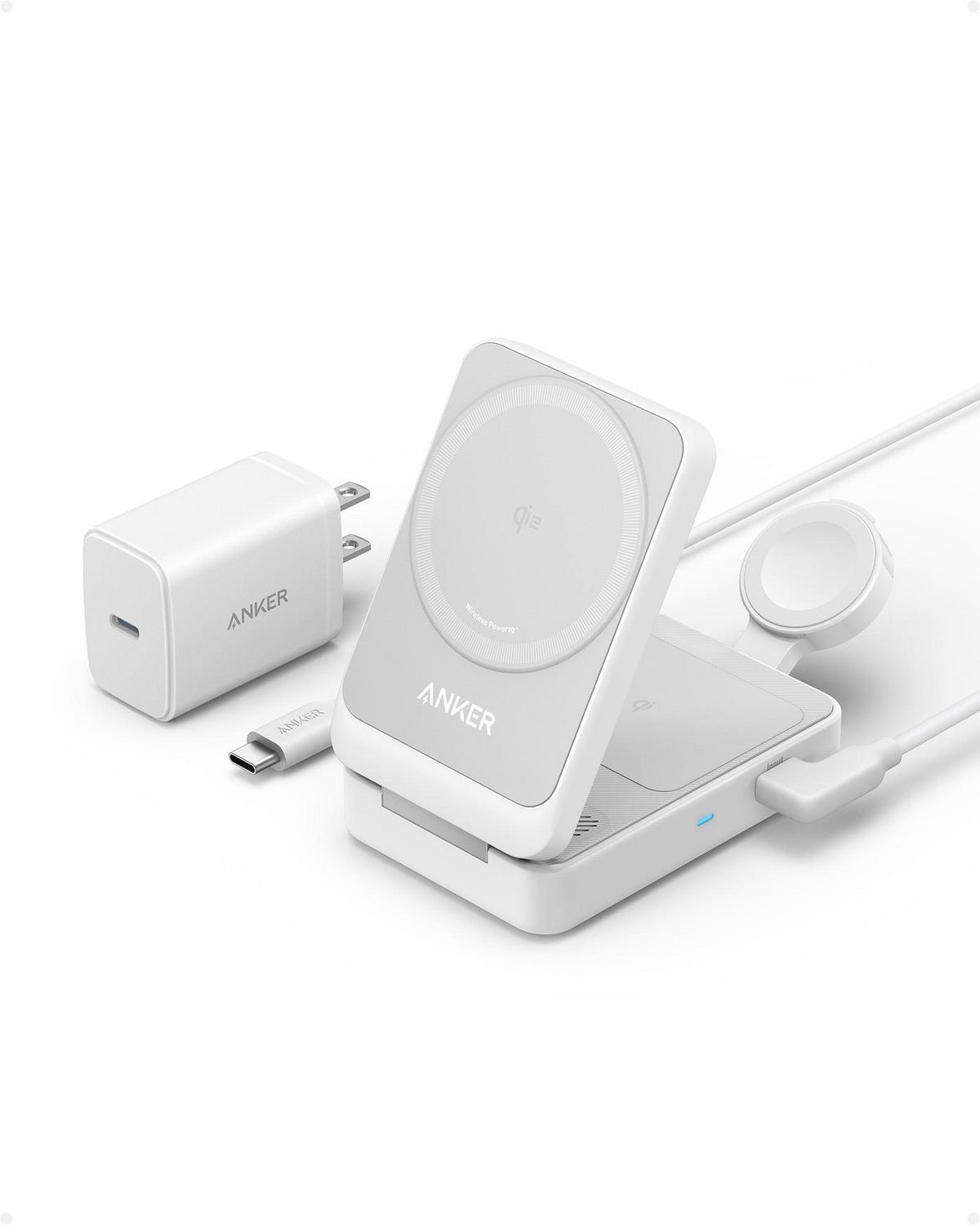 Anker Mobile Device Charger Headphones, Headset, Smartphone, Smartwatch White Ac Wireless Charging Fast Charging Indoor