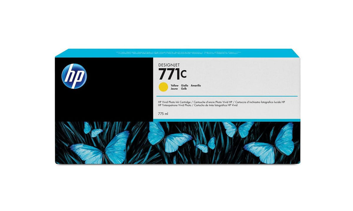 HP Ink Yellow 771C 775ml 771C 775-ml Yellow DesignJet Ink Cartridge, Pigment-based ink, 775 ml, 1 pc(s)