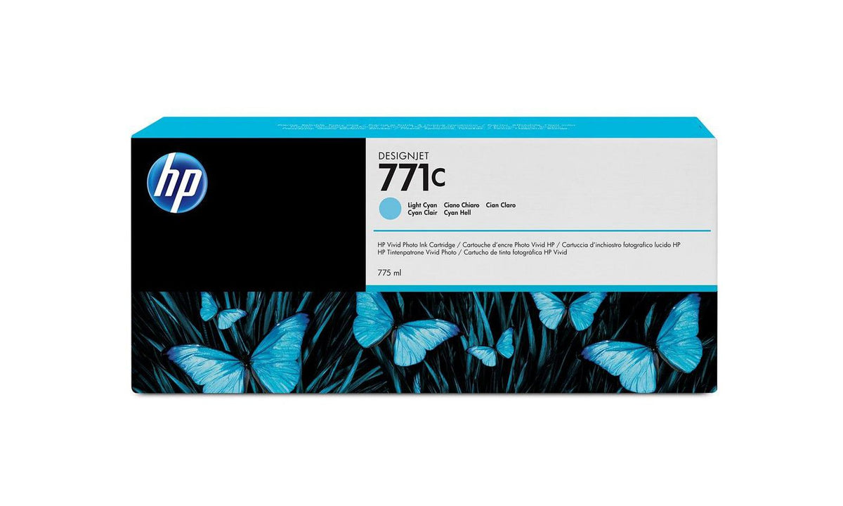 HP Ink Light Cyan 771C 775ml 771C 775-ml Light Cyan DesignJet Ink Cartridge, Pigment-based ink, 775 ml, 1 pc(s)