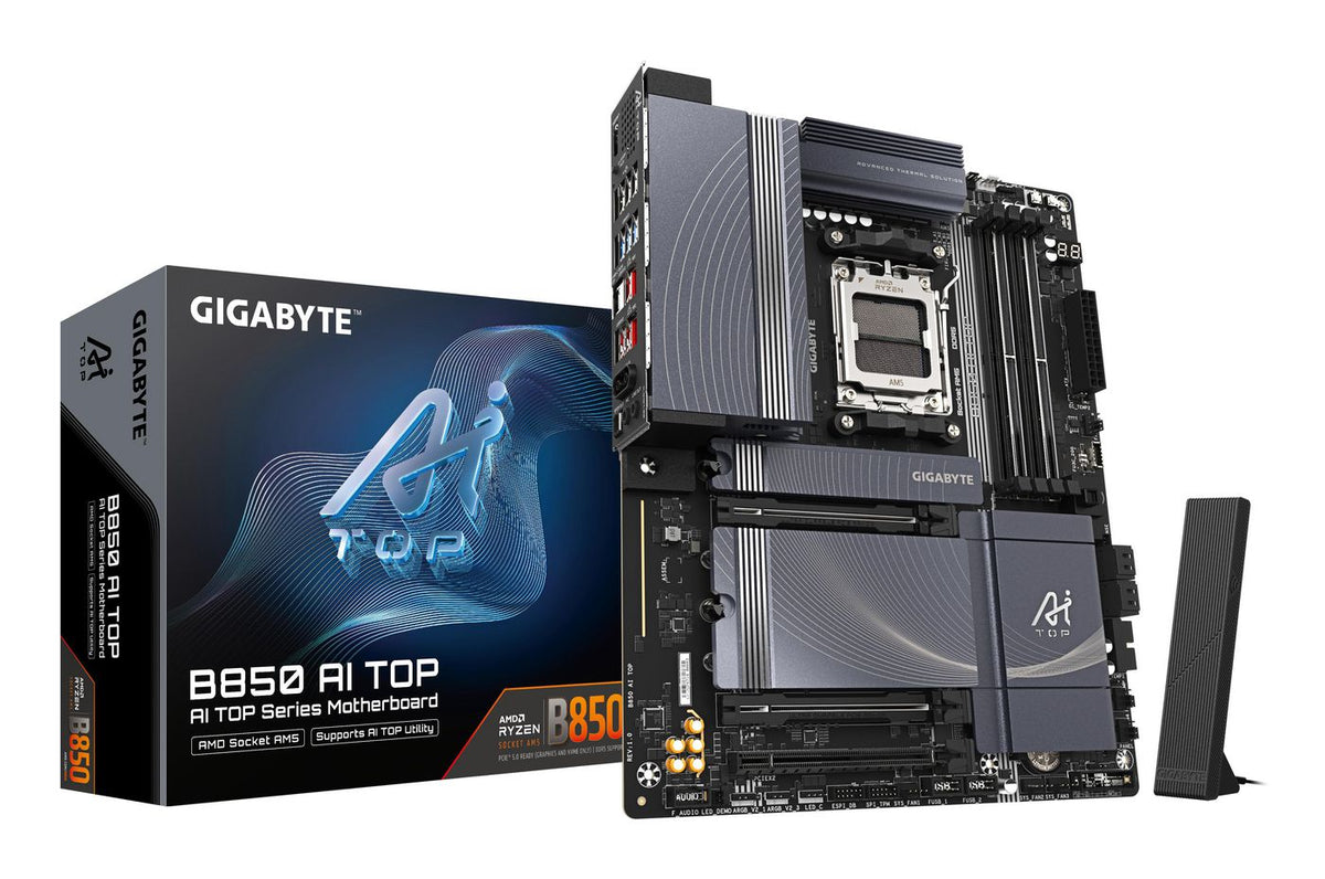 Gigabyte Motherboard - Amd Ryzen 9000 Series Cpus, 16+2+2 Phases Digital Vrm, Up To 8600Mhz Ddr5 (Oc), 2Xpcie 5.0 + 1Xpcie 4.0 M.2, 10 Lan, Wifi