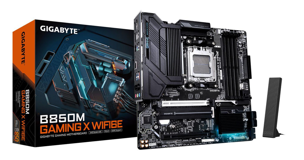 Gigabyte B850M Gaming X Wifi6E Motherboard - Amd Ryzen 9000 Series Cpus, 10+2+2 Phases Digital Vrm, Up To 8200Mhz Ddr5 (Oc), 1Xpcie 5.0 +
