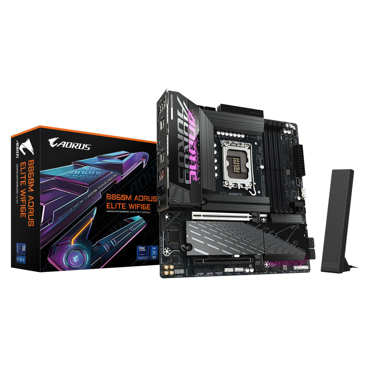 Gigabyte B860M Aorus Elite Wifi6E Motherboard - Intel Core Ultra Series Cpus, 12+1+2+1 Phases Vrm, Up To 9200Mhz Ddr5, 1Xpcie 5.0 + 2Xpcie