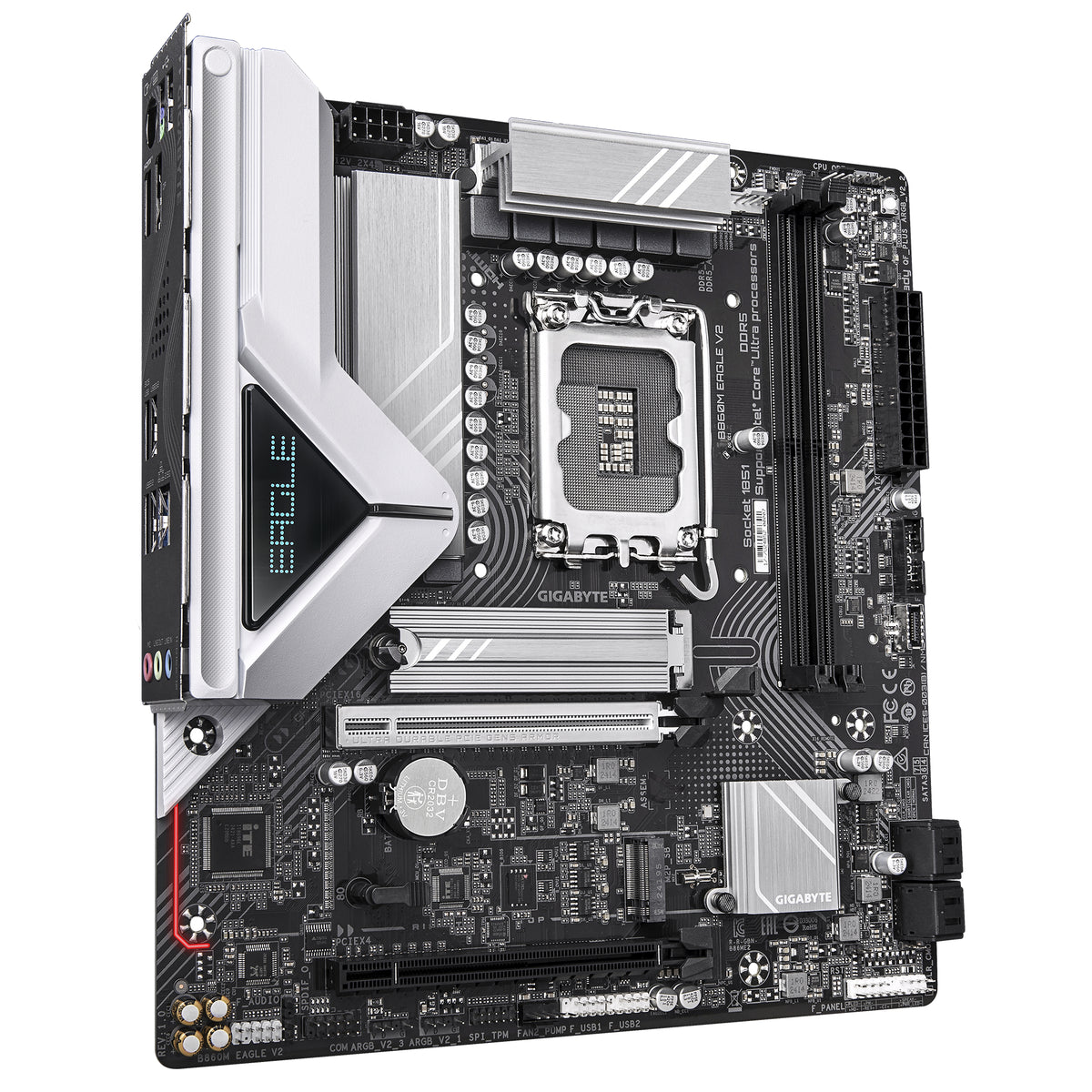 GIGABYTE B860M EAGLE V2 Motherboard - Intel Core Ultra Series CPUs, 6+1+2 Phases VRM, up to 9066MHz DDR5, 1xPCIe 5.0 + 1xPCIe 4.0 M.2, 2.5GbE LAN, USB 3.2 Gen 1