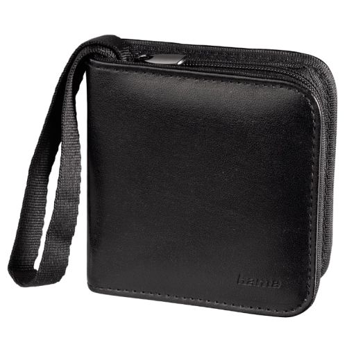 Hama Memory Card Case, Large, Faux Leather, Black, 8.8 x 2.6 x 9.2 cm Compartment, Max 12 Cards