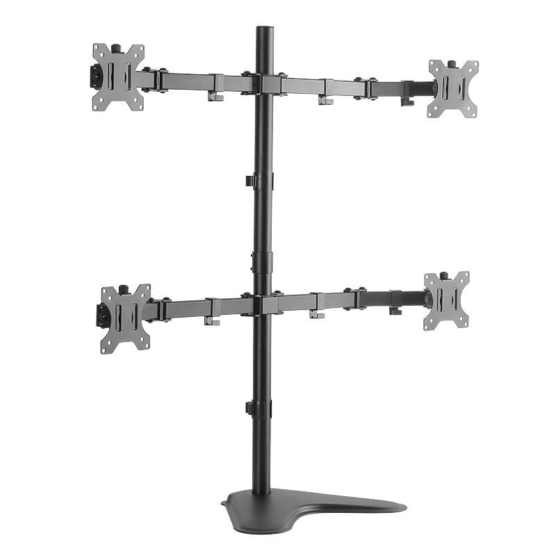LogiLink Quad Monitor stand 13"-32", steel, arm length: each 399mm BP0046, Bolt-through, 8 kg, 33 cm (13"), 81.3 cm (32"), 100 x 100 mm, Stainless
