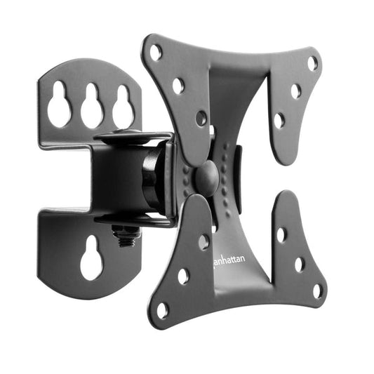 Manhattan Pivoting Wall Mount for TV & Monitors (Tilt and Swivel), For screens 13" to 27", VESA compatibility: all between 75x75mm and 100x100mm - check the dimensions of the four mounting holes on back of screen to ensure it fits, Single Stud Bracket, Ma