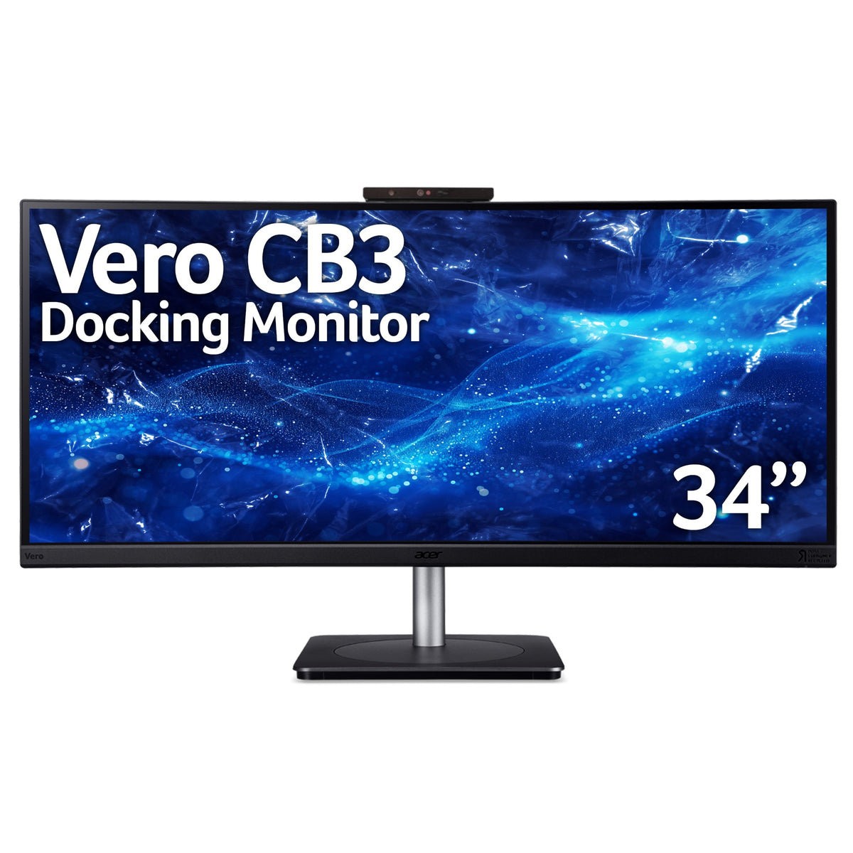 Acer CB3 Vero CB343CURD docking monitor - 34", UWQHD, 21:9 ultrawide, 3800R curve, 60Hz, AdaptiveSync, webcam, height adjustable