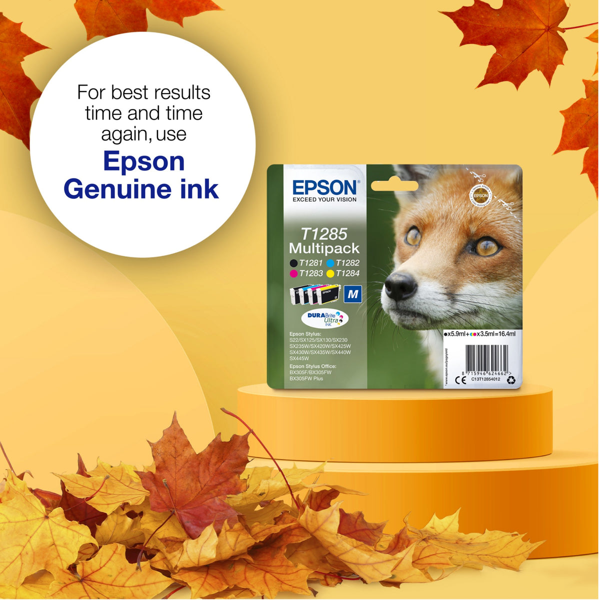 Epson C13T12844012/T1284 Ink cartridge yellow, 225 pages 3,5ml for Epson Stylus S 22/SX 235 W/SX 420/SX 430 W