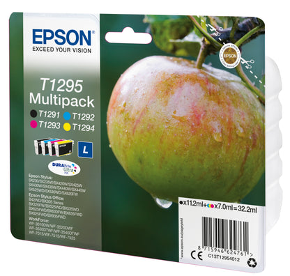 Epson C13T12954012/T1295 Ink cartridge multi pack Bk,C,M,Y high-capacity 11,2 ml + 3x7 ml Pack=4 for Epson Stylus BX 320/SX 235 W/SX 420/SX 525/WF 3500
