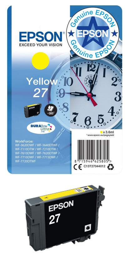 Epson C13T27144012/27XL Ink cartridge yellow high-capacity, 1.1K pages 10.4ml for Epson WF 3620