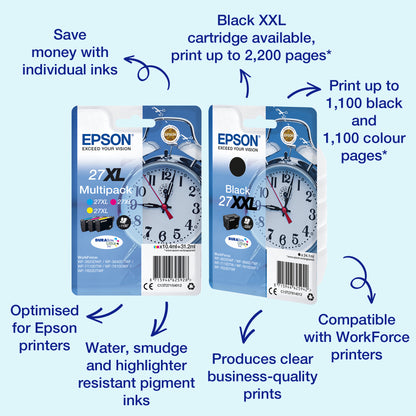 Epson C13T27144012/27XL Ink cartridge yellow high-capacity, 1.1K pages 10.4ml for Epson WF 3620