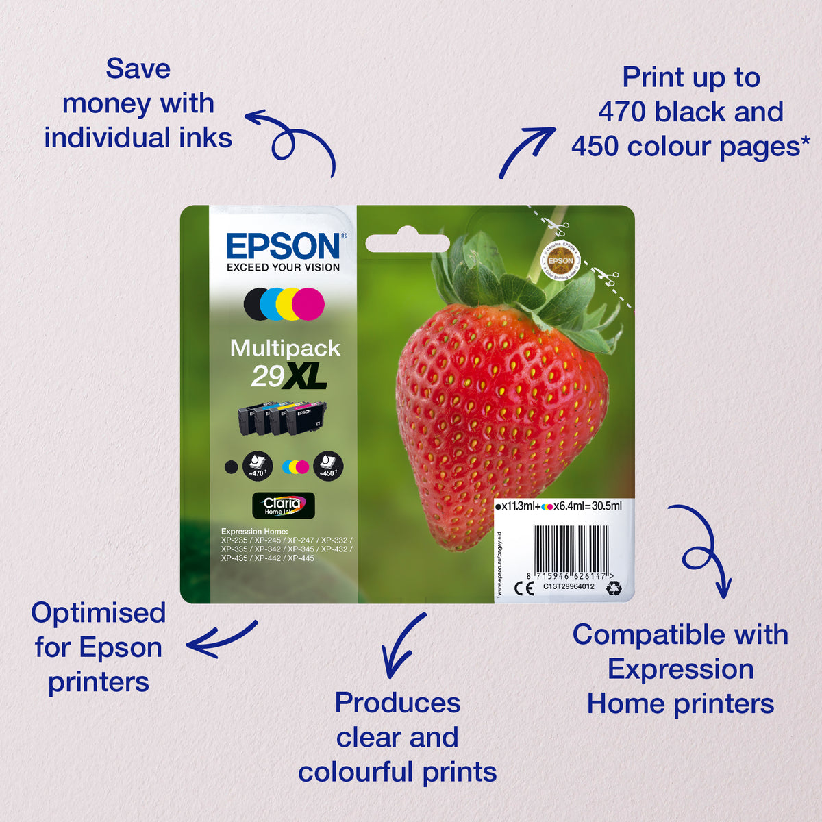 Epson C13T29834012/29 Ink cartridge magenta, 180 pages ISO/IEC 19752 3,2ml for Epson XP 235/335