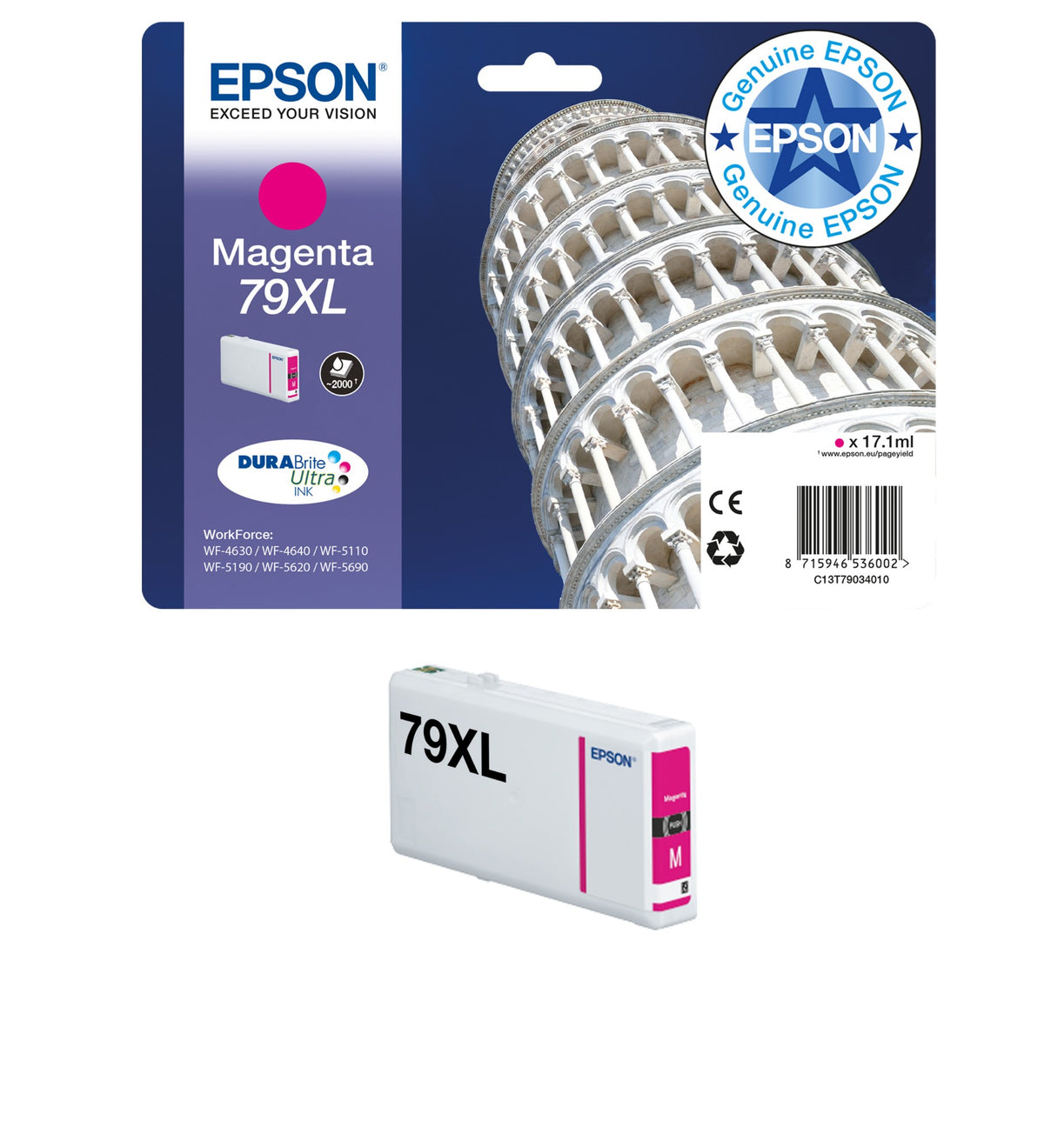 Epson C13T79144010/79 Ink cartridge yellow, 800 pages 6.5ml for Epson WF 4630/5110