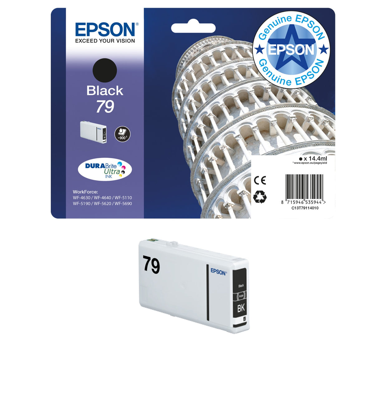 Epson C13T79144010/79 Ink cartridge yellow, 800 pages 6.5ml for Epson WF 4630/5110