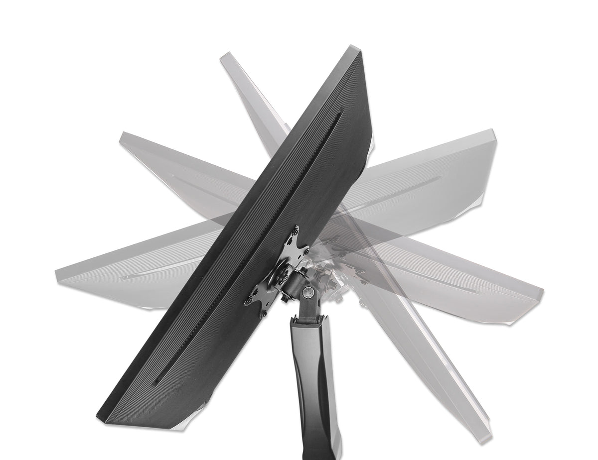Manhattan Dual Desk Mount for TV & Monitors (Full Motion Spring), For screens 10" to 27", C-Clamp or Grommet Assembly,VESA compatibility: 75x75 and 100x100mm -check the dimensions of the four mounting holes on back of screen to ensure it fits,Max 9kg (eac