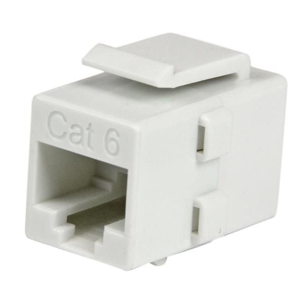 StarTech.com WHITE CAT 6 RJ45 COUPLER White Cat 6 RJ45 Keystone Jack Network Coupler - F/F, Flat, White, RJ-45, RJ-45, Female, Female
