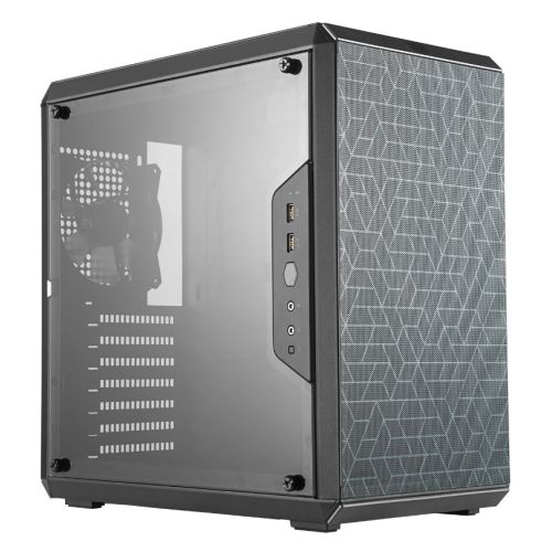 Cooler Master MasterBox Q500L Gaming Case w/ Acrylic Window, ATX, Modular Design, 12cm Fan, Movable I/O Panel, Black