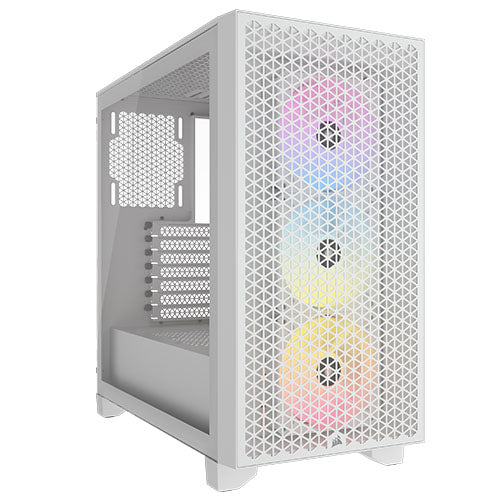 Corsair 3000D RGB Airflow Gaming Case w/ Glass Window, ATX, 3x AR120 RGB Fans, GPU Cooling, 4-Slot GPU Support, High-Airflow Front, White